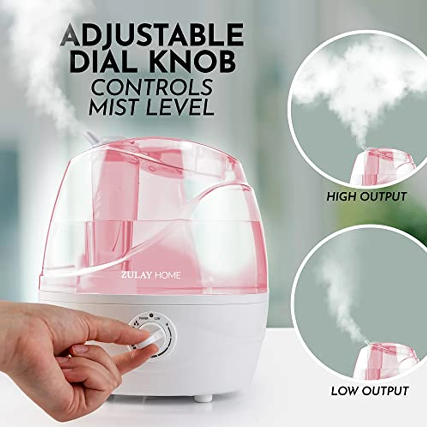 Zulay Cool Mist Humidifiers (2.2L Water Tank)