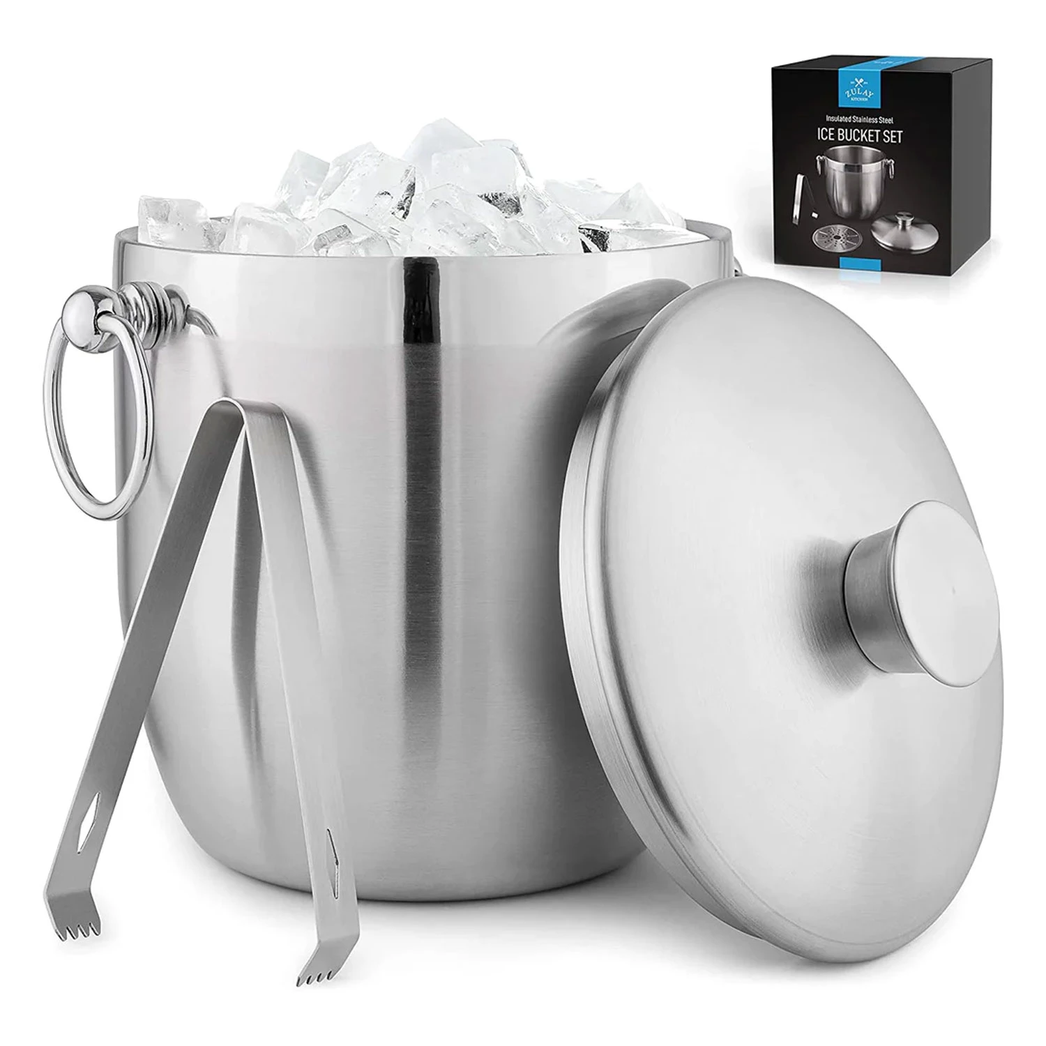 Ice Bucket With Lid Strainer And Tongs  (3 Liters)