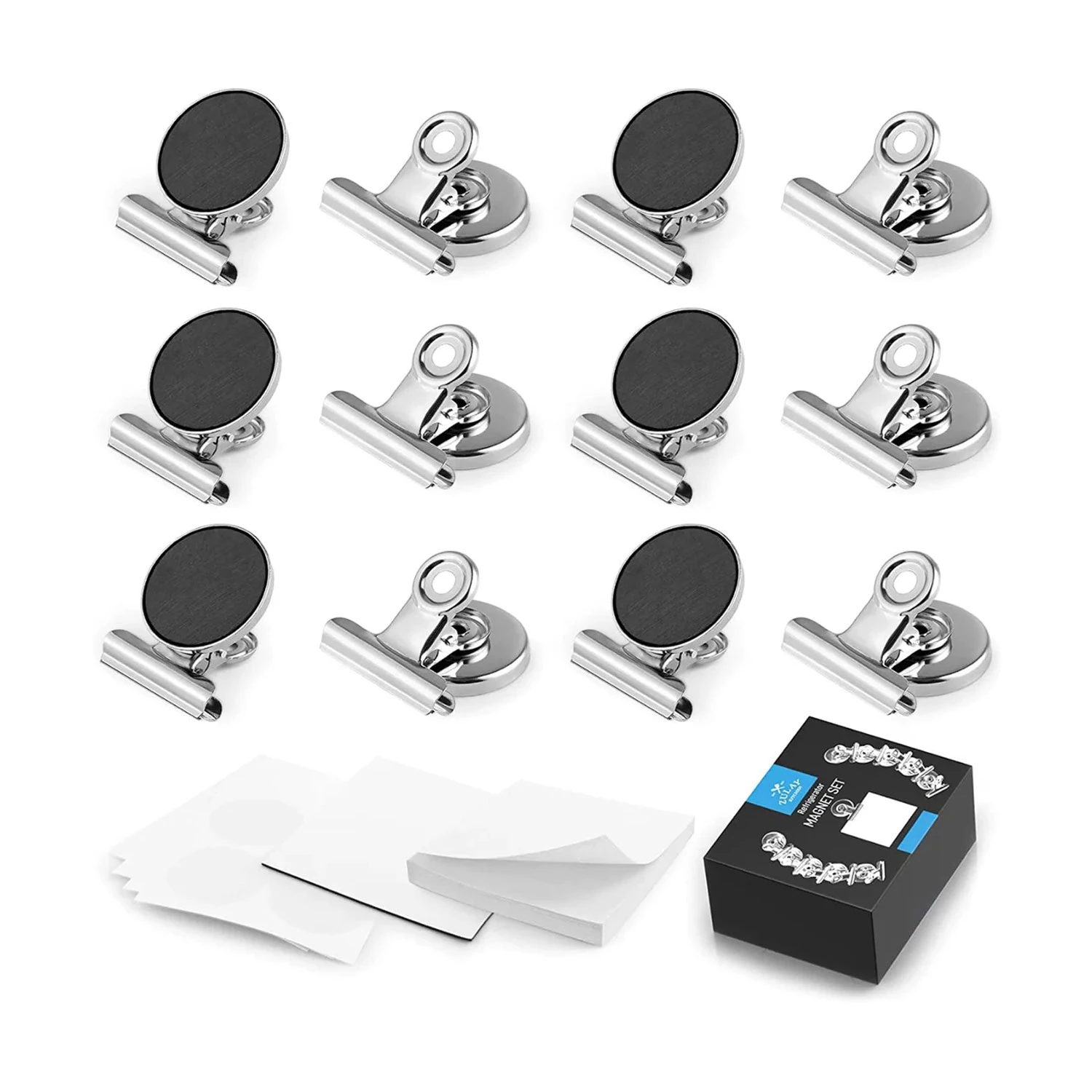 Magnetic Clips for Refrigerator with Notepad (Set of 12)