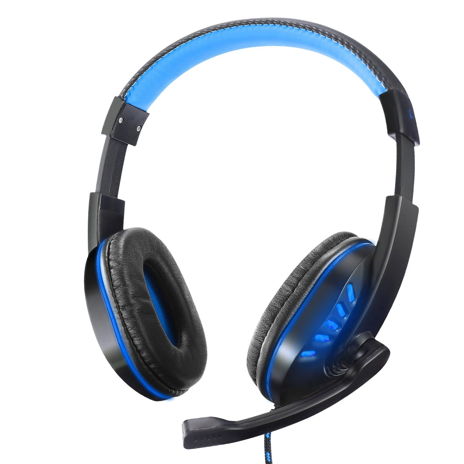 Stereo Gaming Headset with LED Light, Noise Isolation, Soft Memory Earmuffs, Mic, 3.5mm Plug, USB, 6
