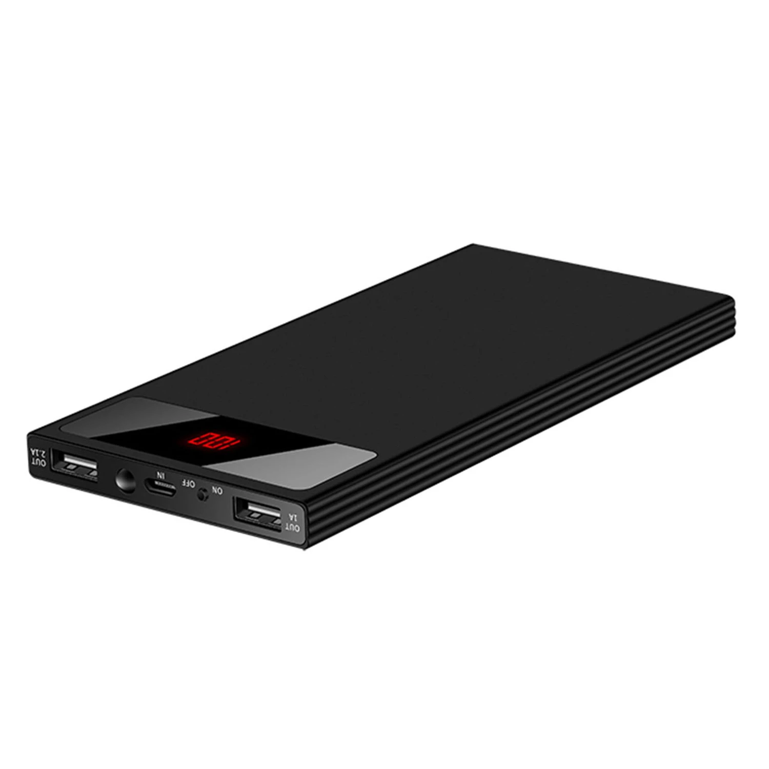 20K mAh Power Bank - Ultra-thin, Dual USB Ports, Flashlight, Battery Display