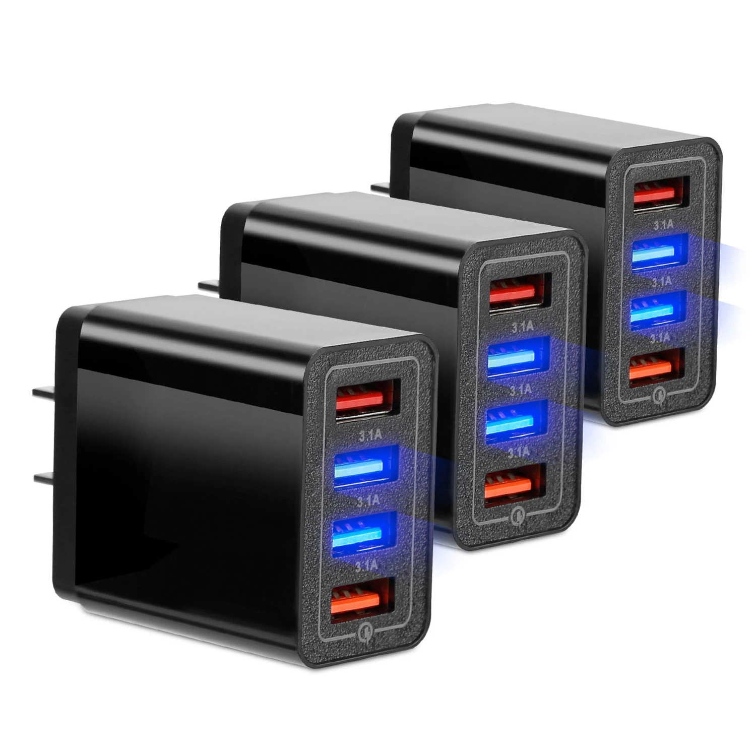 4-Pack USB Wall Charger: Fast Charging Adapter for Samsung Galaxy, iPhone, and More