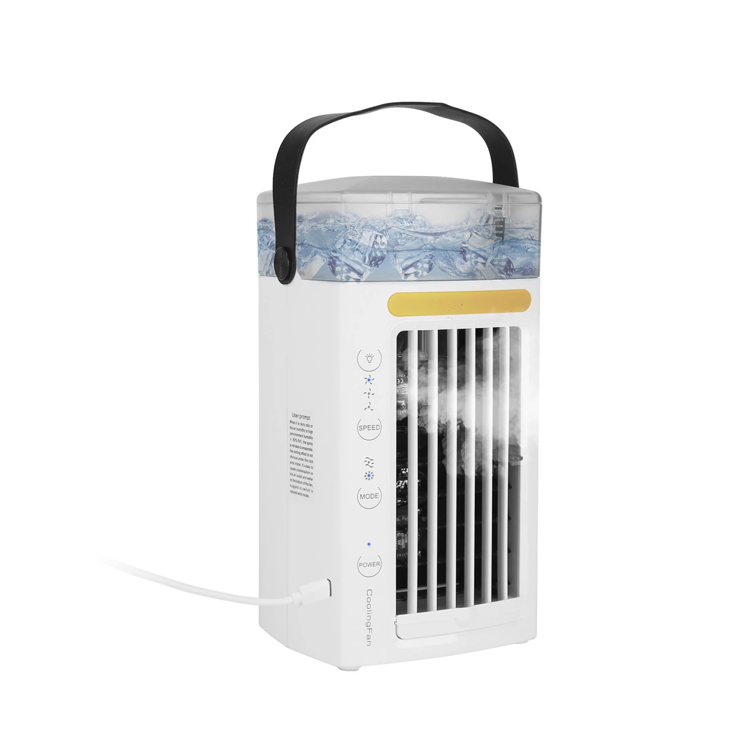 Portable 4-in-1 Air Cooler: Mist Cooling, 3 Speeds, Nightlight