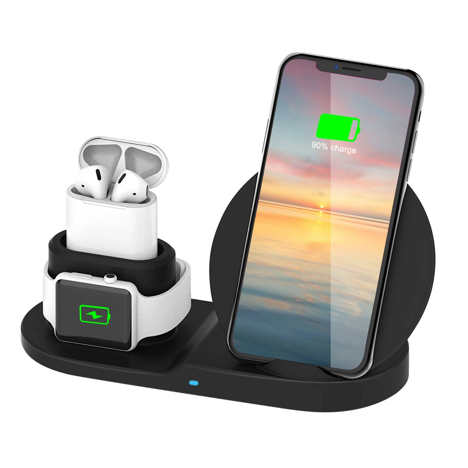 10W Fast Wireless Charger for iPhone, iWatch, AirPods - Fits iPhone 11/11Pro/XS/XR/MAX/X/8 Plus/8, S