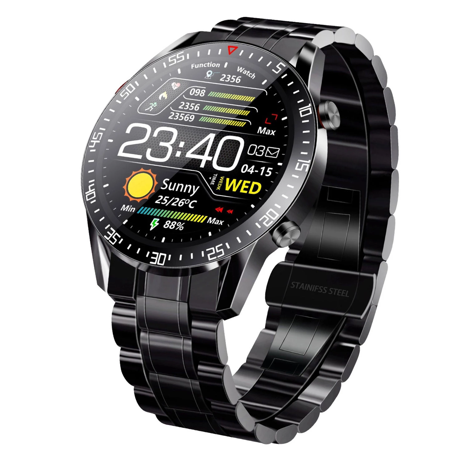 Wireless Smart Watch Fitness Tracker - IP68 Waterproof, Heart Rate, Blood Pressure