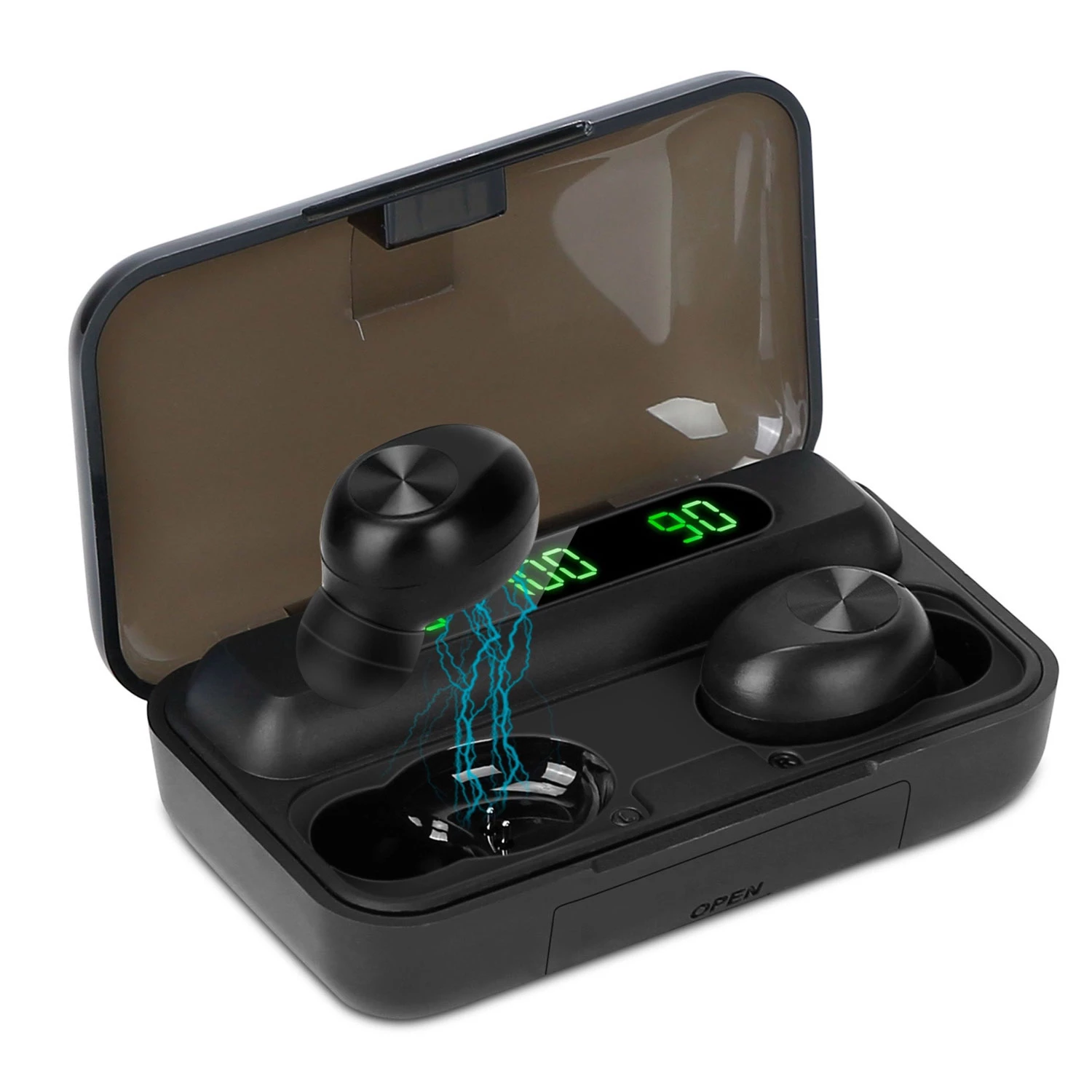 Wireless TWS Earbuds - 5.1 Stereo Headset, Noise Canceling, Mic, Magnetic Charging Dock