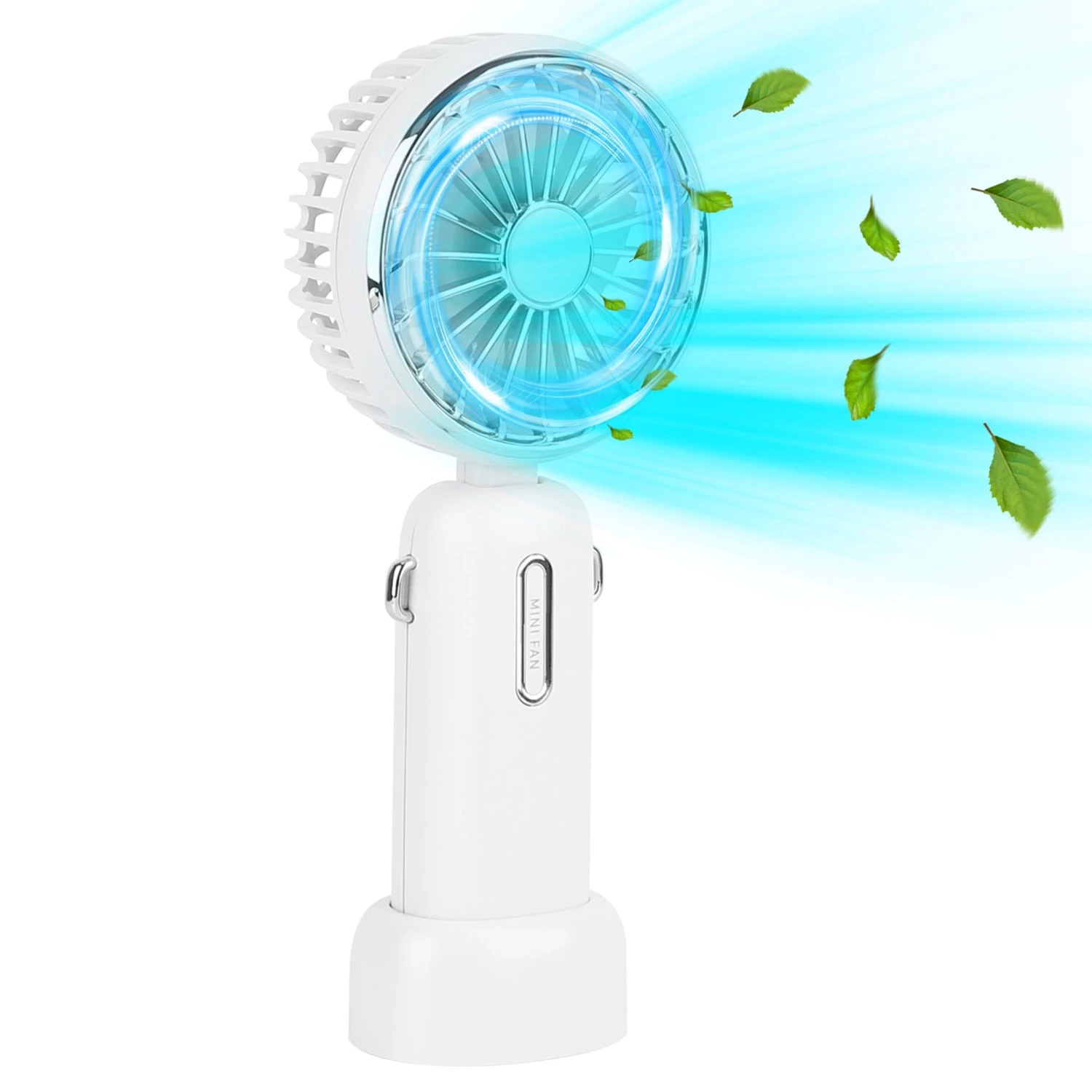 Pocket Personal Fan: Rechargeable, Quiet, 3 Speeds, Portable Handheld with Removable Base