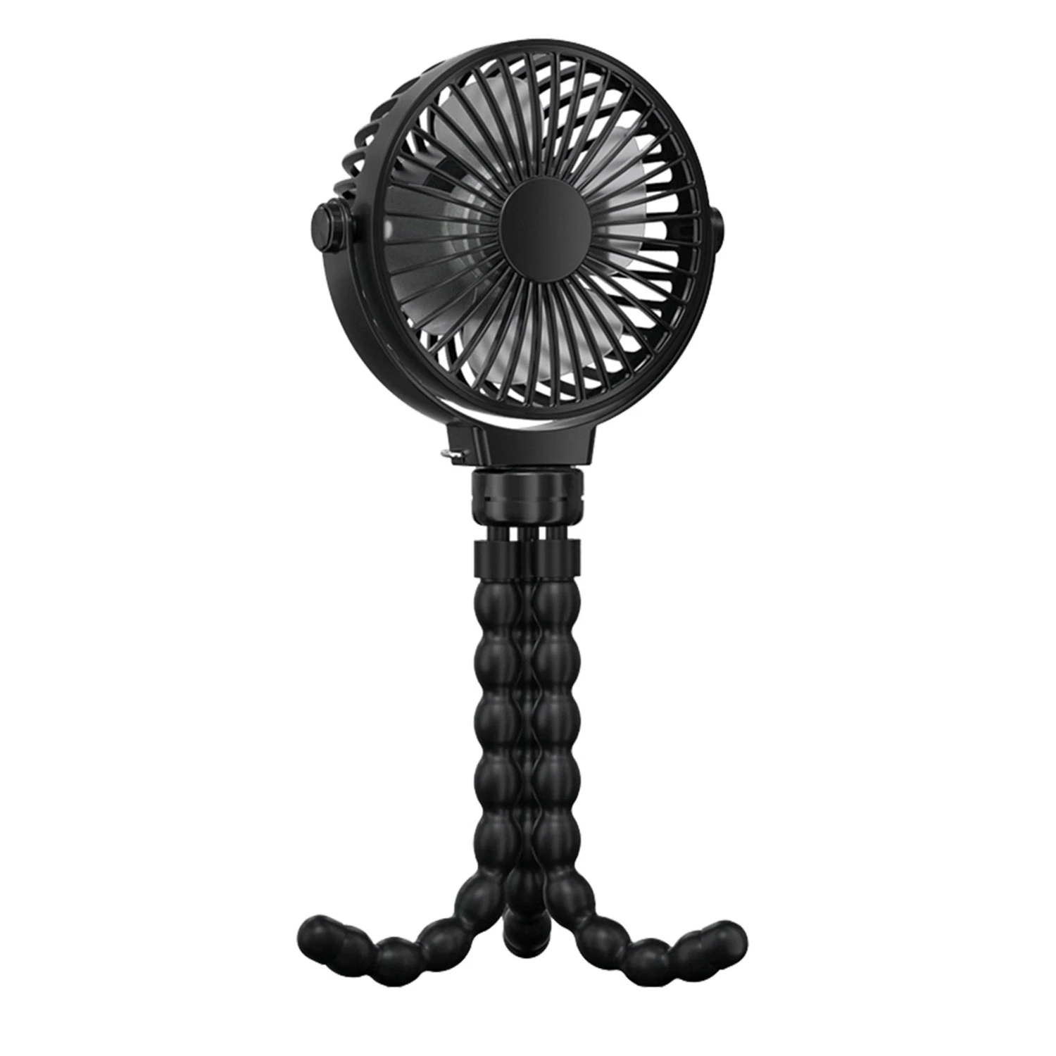 Portable Baby Stroller Fan - Rechargeable Handheld Fan with Flexible Tripod - 3 Speeds - 360° Tilt H