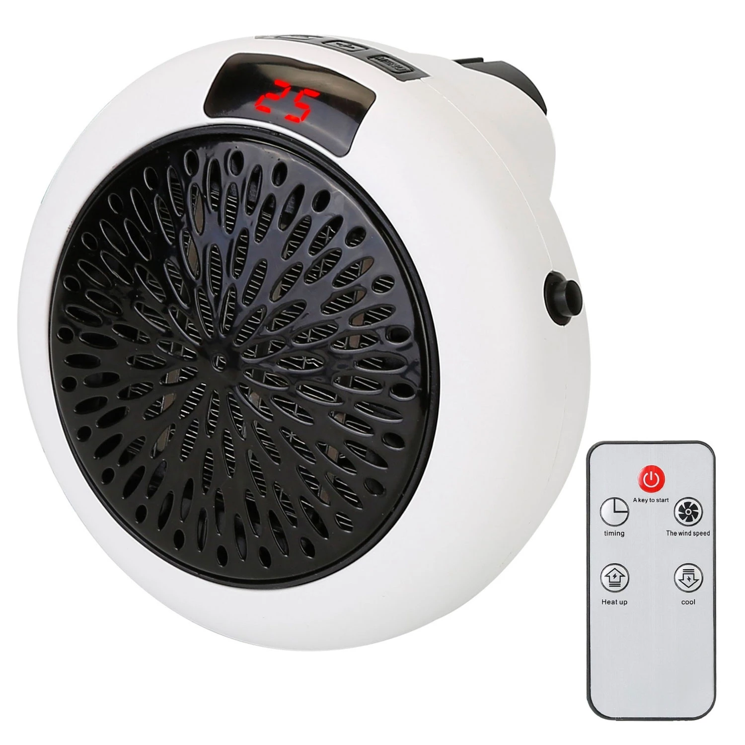 900W Portable Heater Fan - Adjustable Temperature - Auto Shut off - Remote Control