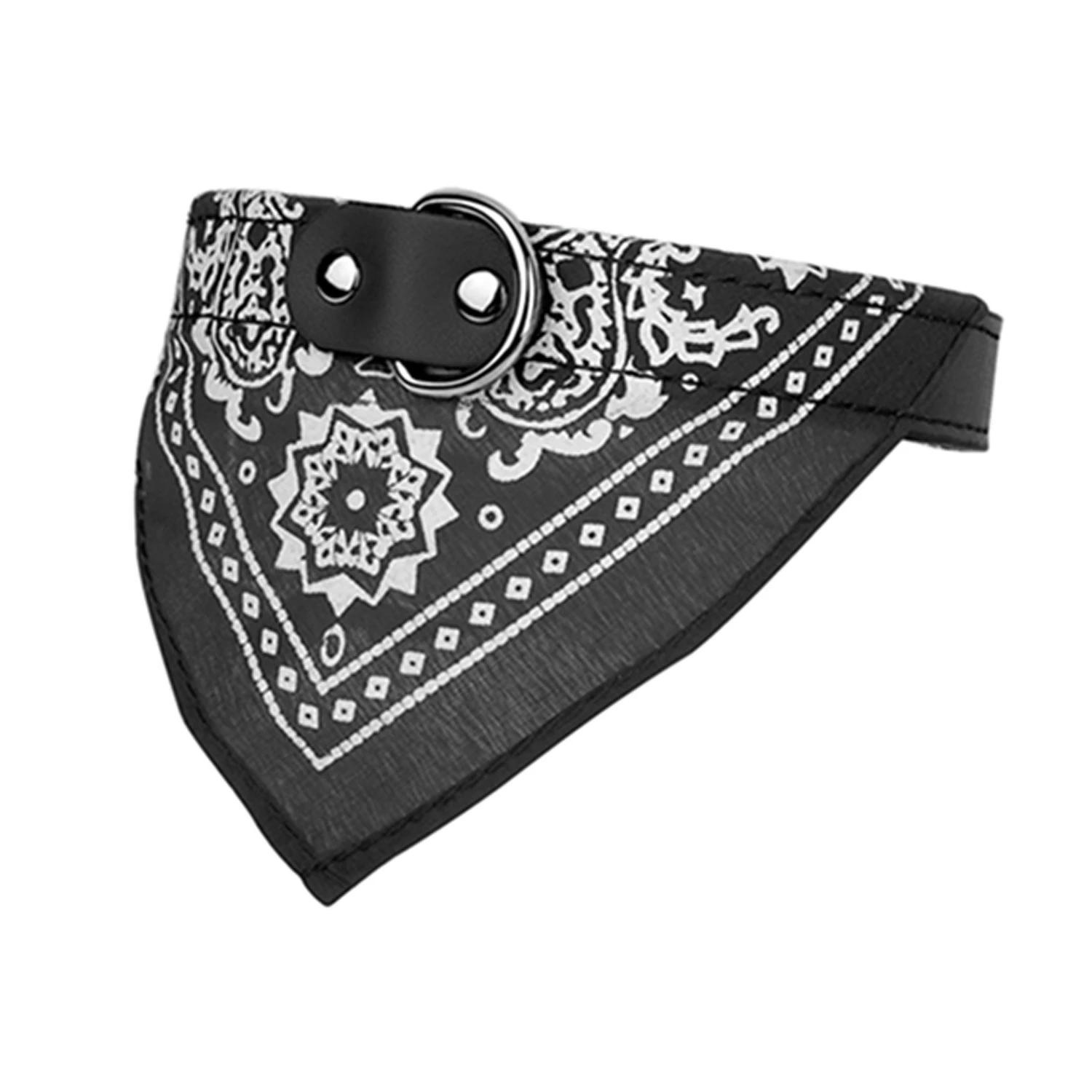 Adjustable Bandana Leather Pet Collar Triangle Scarf