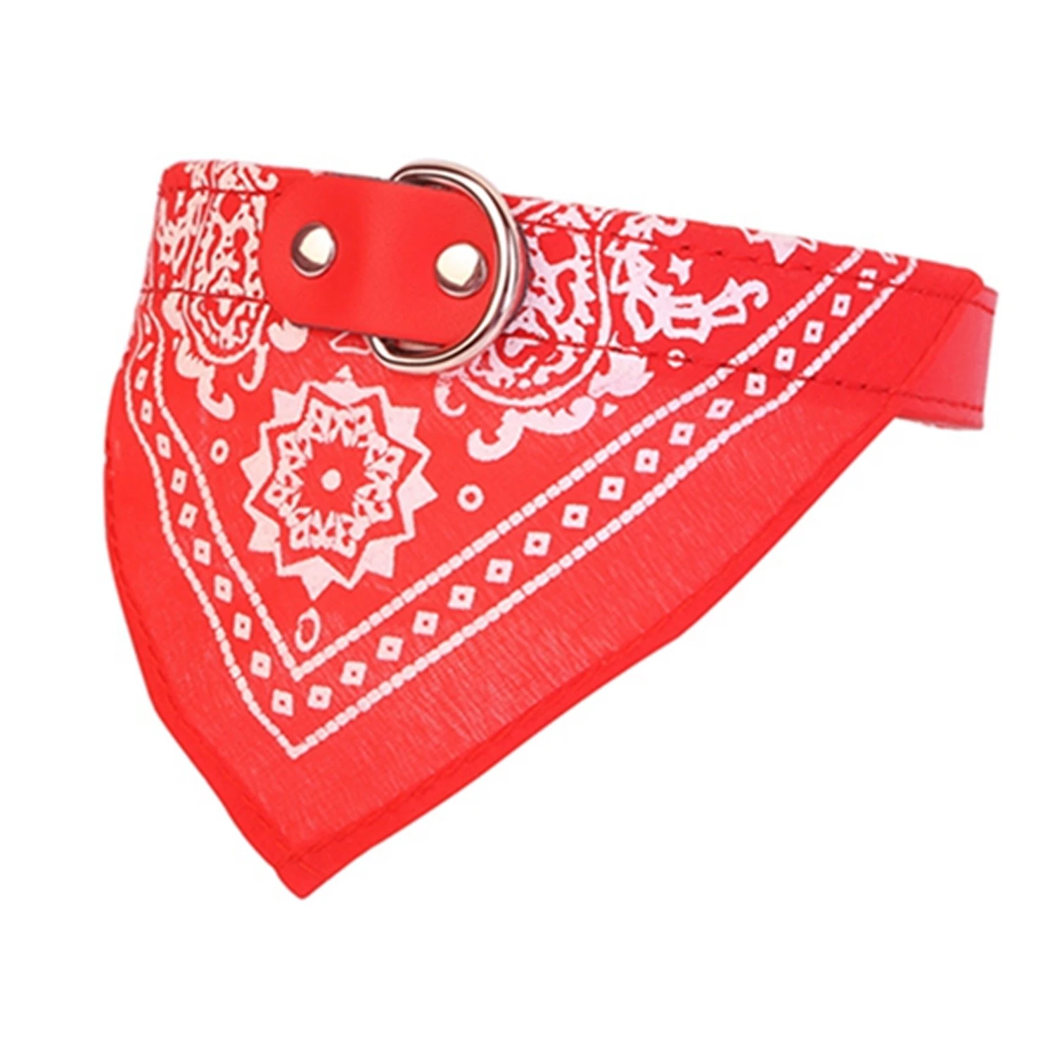 Adjustable Bandana Leather Pet Collar Triangle Scarf