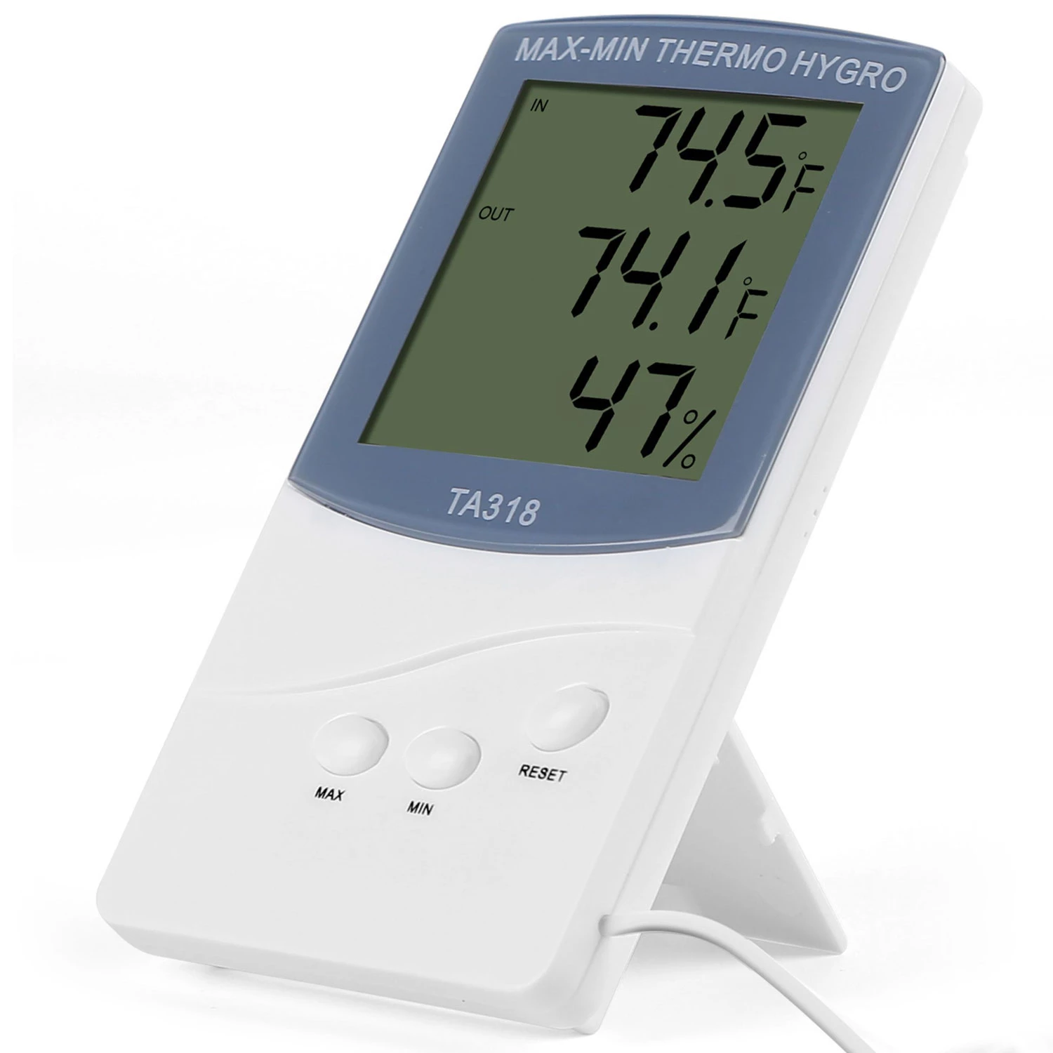 2-in-1 Digital Hygrometer Thermometer - LCD Display - Indoor/Outdoor - Room/Greenhouse
