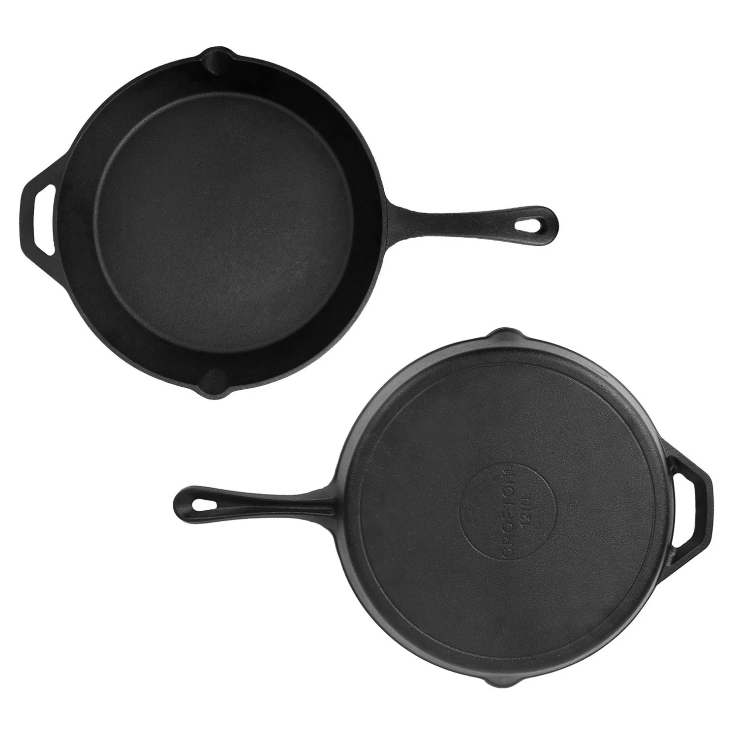 12" Pre-Seasoned Cast Iron Skillet - Oven Safe, Non-Stick Surface - Ideal for Cooking, Frying