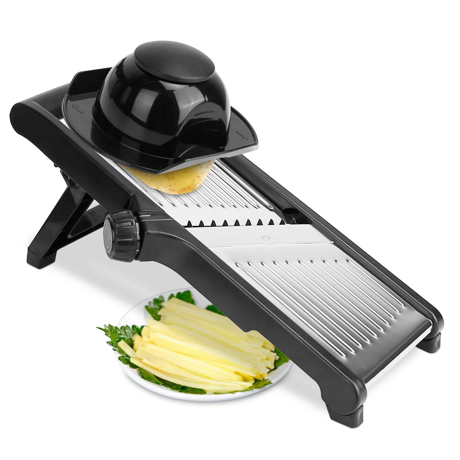 5-in-1 Stainless Steel Mandoline Slicer Set with Adjustable Blades And Food Holder