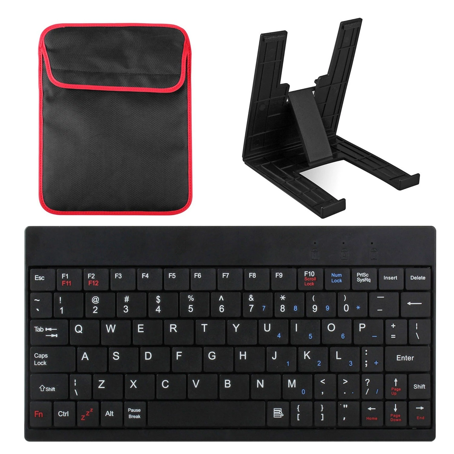 80 Keys Mini USB Wired Keyboard with Carry Bag and Tablet Stand for Android & Windows Tablet