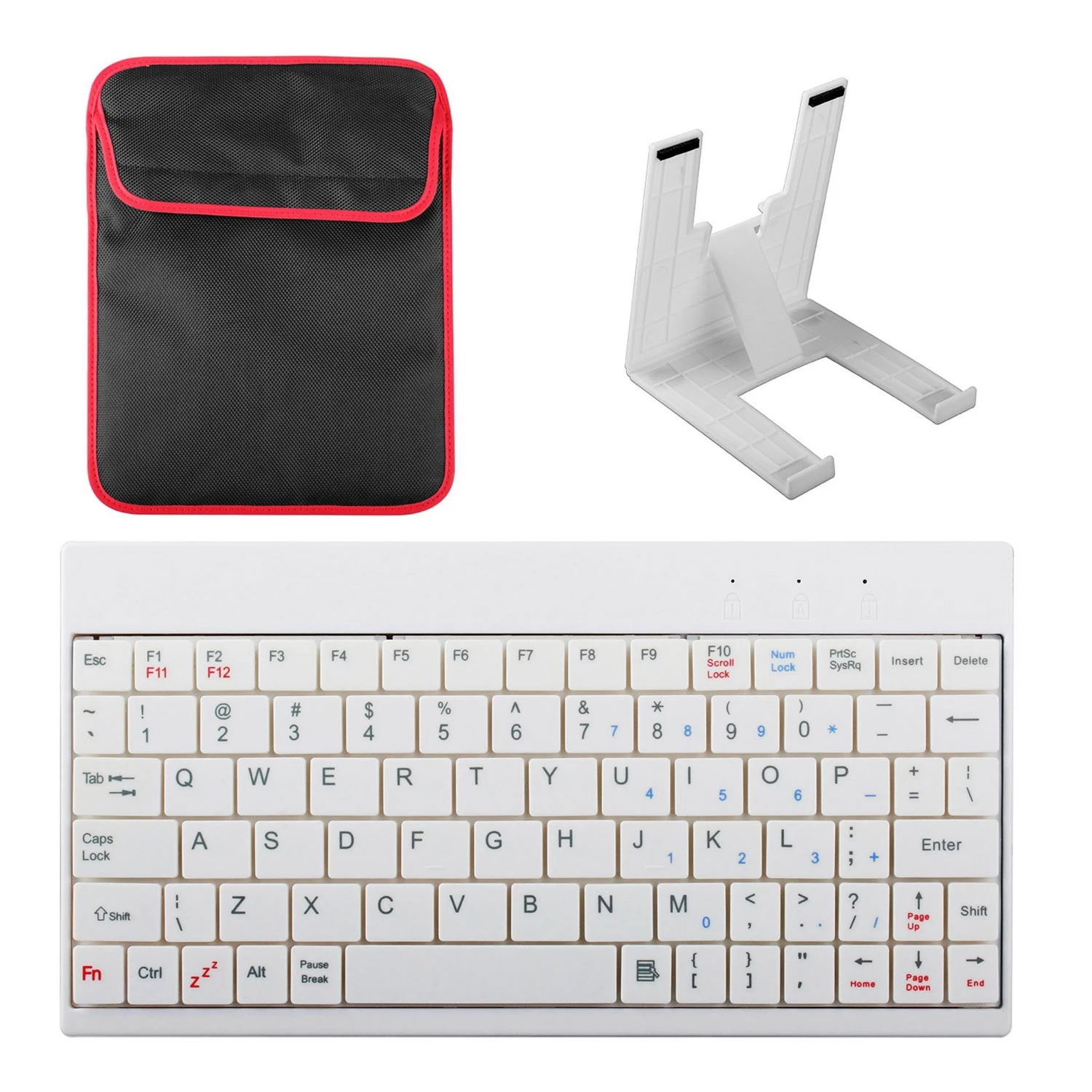 80 Keys Mini USB Wired Keyboard with Carry Bag and Tablet Stand for Android & Windows Tablet