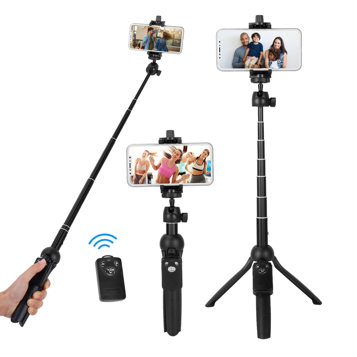 Wireless Desktop Phone Tripod: Telescopic Selfie Stick With Remote Shutter, 45in Extendable