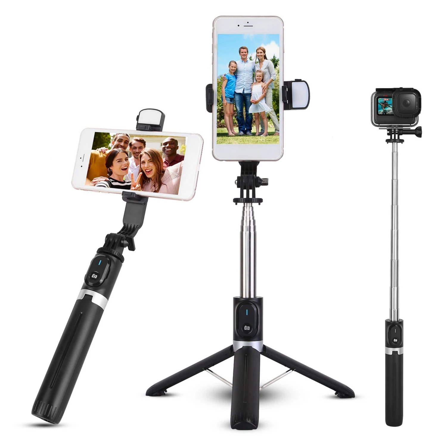Wireless Selfie Stick Tripod: Portable And Foldable with Fill Lights And Remote Shutter