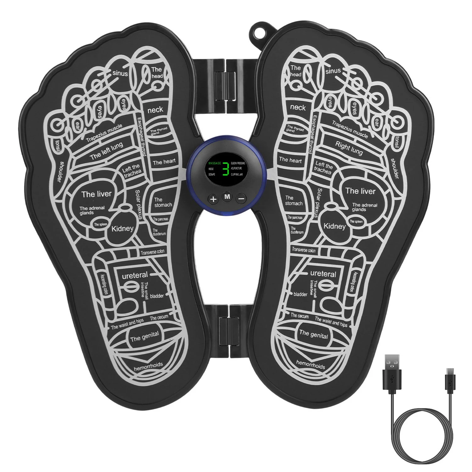 USB Rechargeable Foot Massager - 6 Modes, Acupressure Mat, Circulation Massage Pad