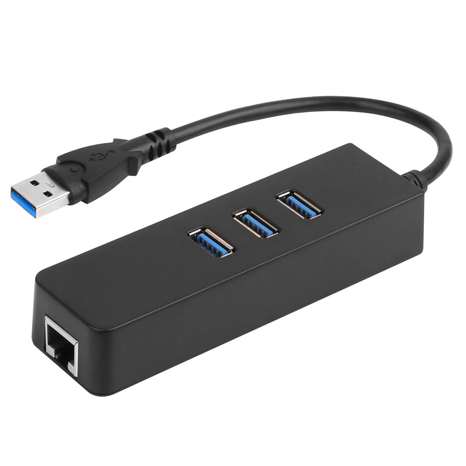 3-Port USB 3.0 Hub + Gigabit Ethernet Adapter - 10/100/1000 Mbps LAN Converter