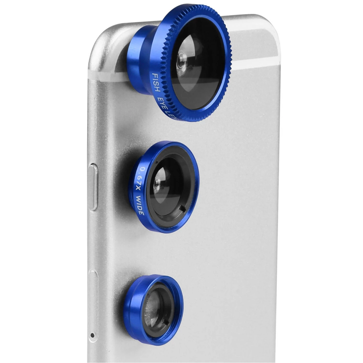 Lens Kit: 180° Fisheye, 0.67x Wide Angle, 10X Macro for iPhone X/8/7, Samsung S10/S9