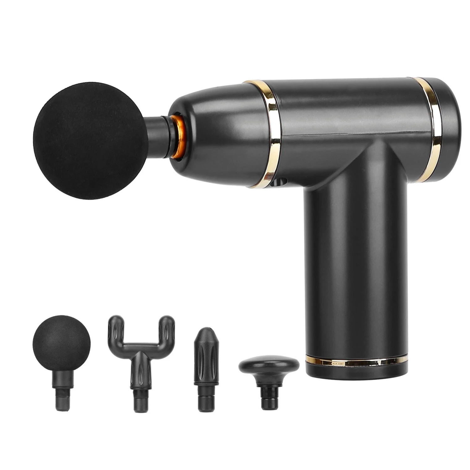 Cordless Percussion Massage Gun - USB-C Rechargeable, 4 Heads, 8 Intensities