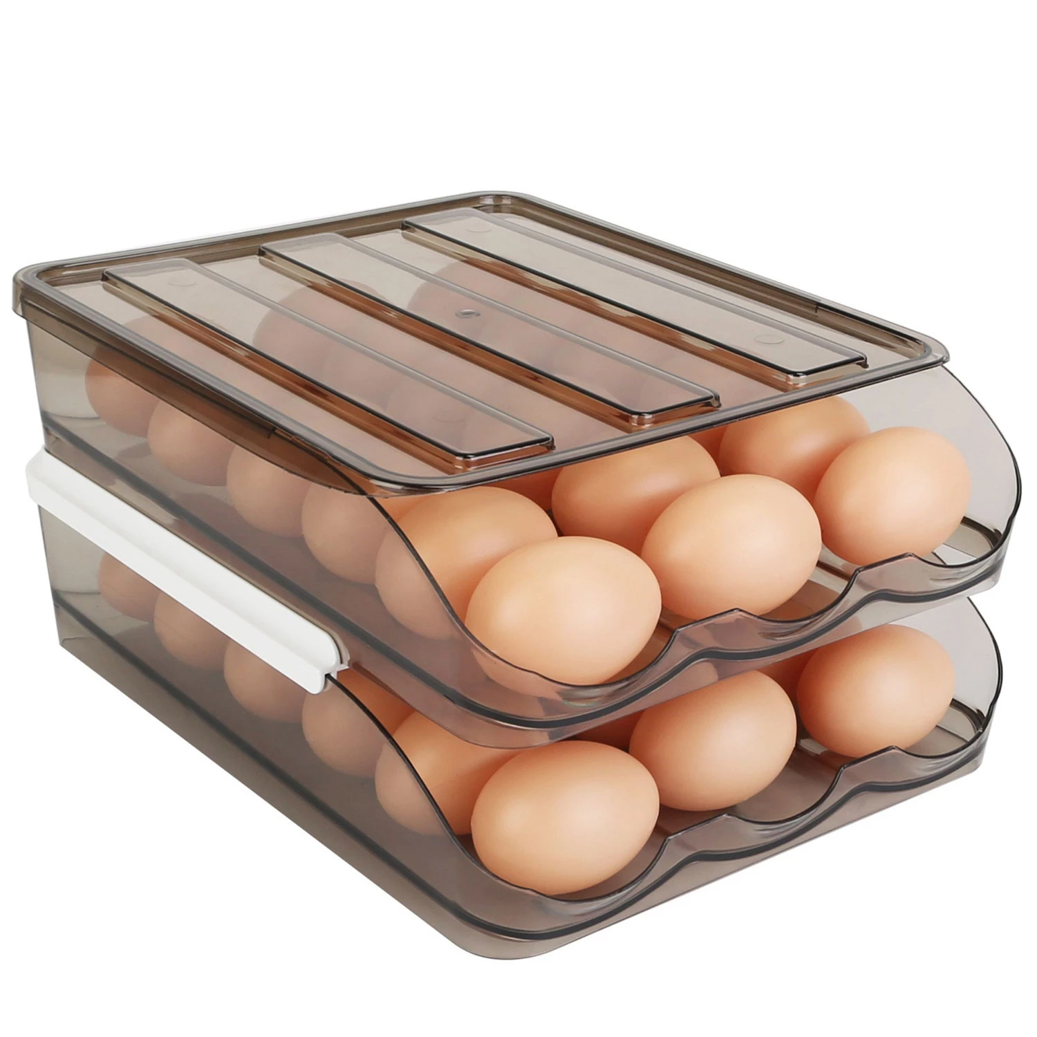 36-egg Double Layer Automatic Rolling Egg Container Holder With Lid