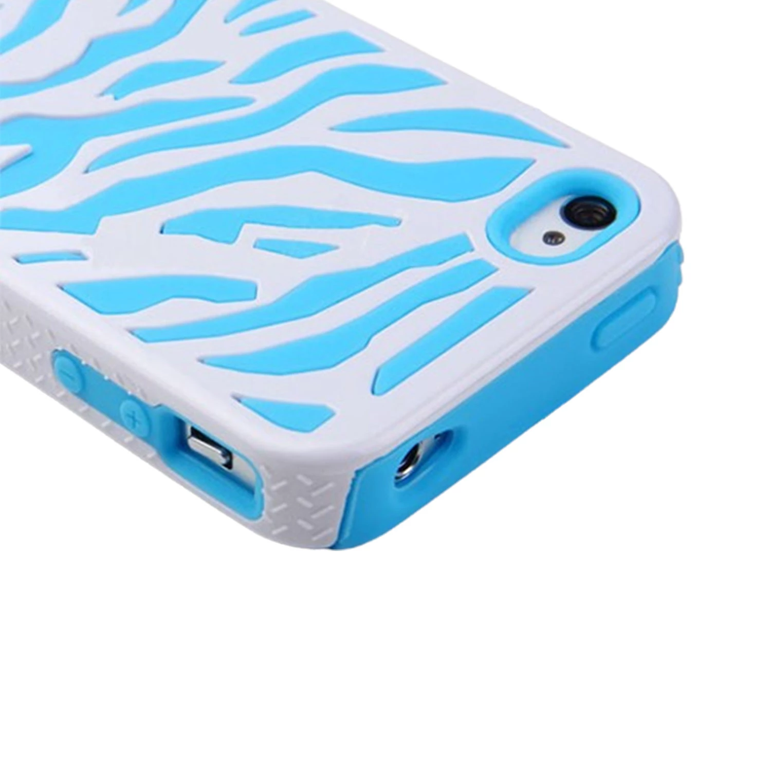 Zebra Combo Hard Soft Case Cover  For iPhone 4 4S Silicone Armor Case