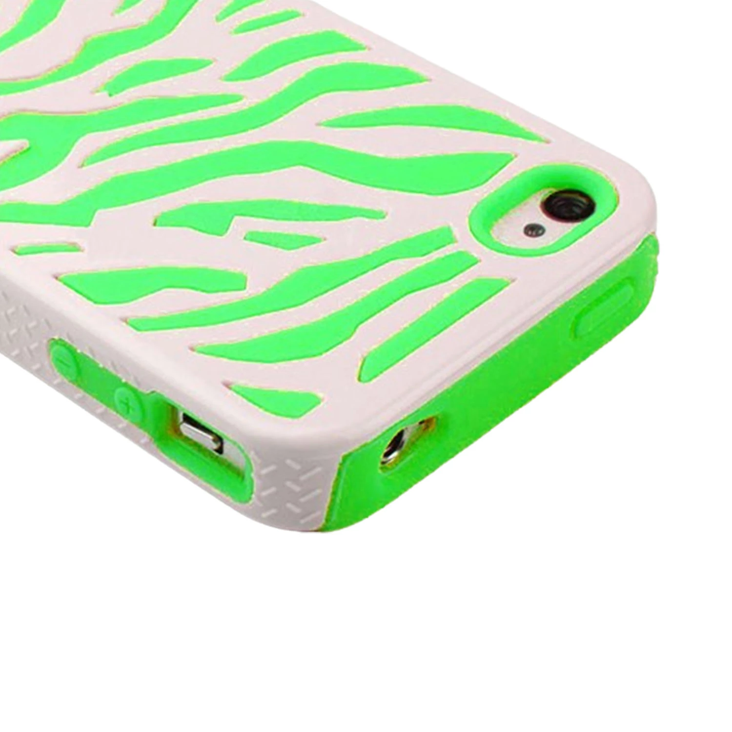 Zebra Combo Hard Soft Case Cover  For iPhone 4 4S Silicone Armor Case