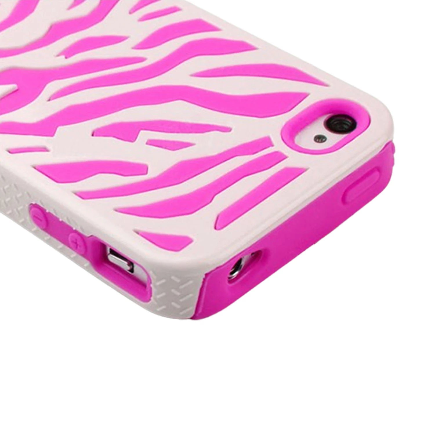 Zebra Combo Hard Soft Case Cover  For iPhone 4 4S Silicone Armor Case