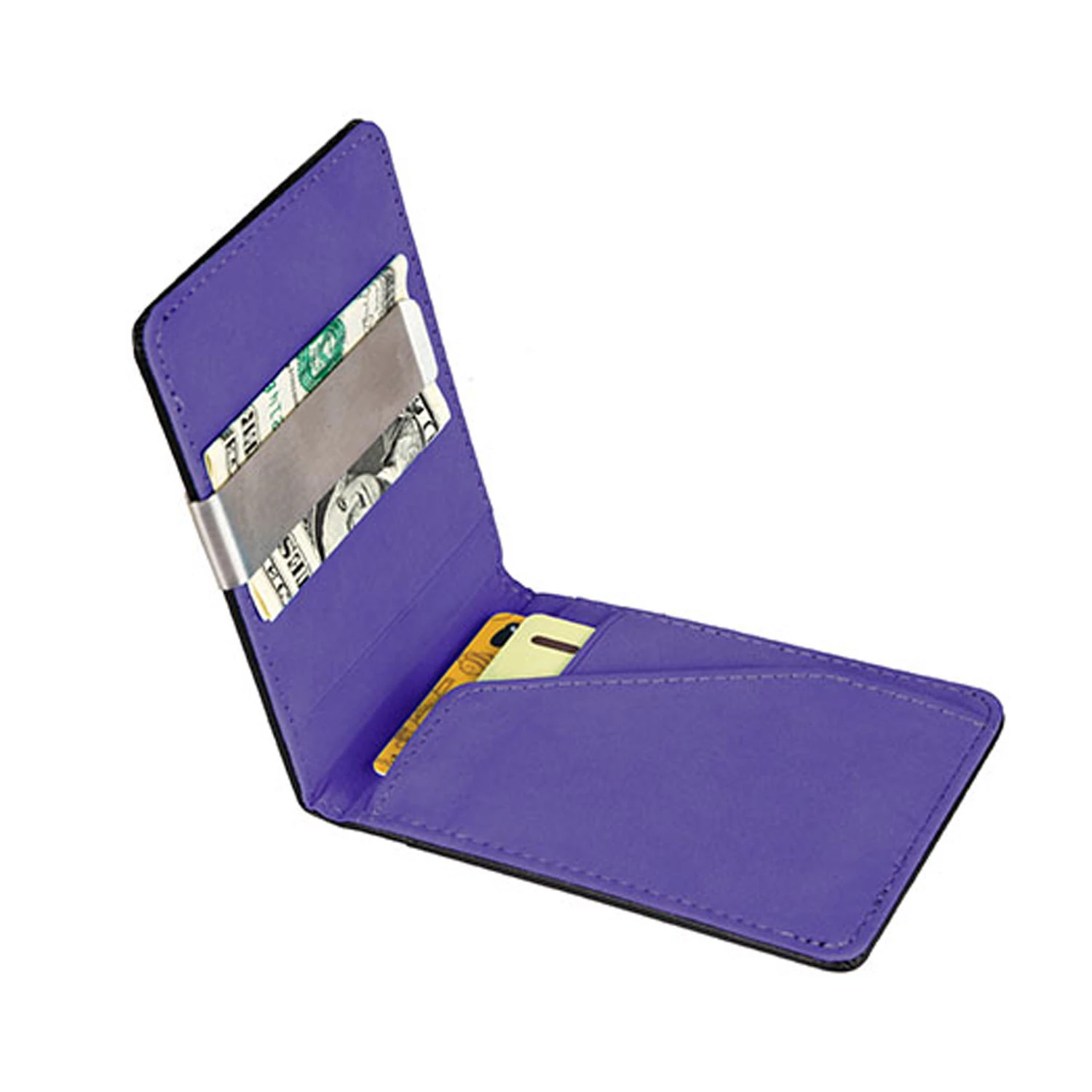 Unisex PU Leather Wallet RFID Blocking Slim Bifold Credit Card Holder with Money Clip