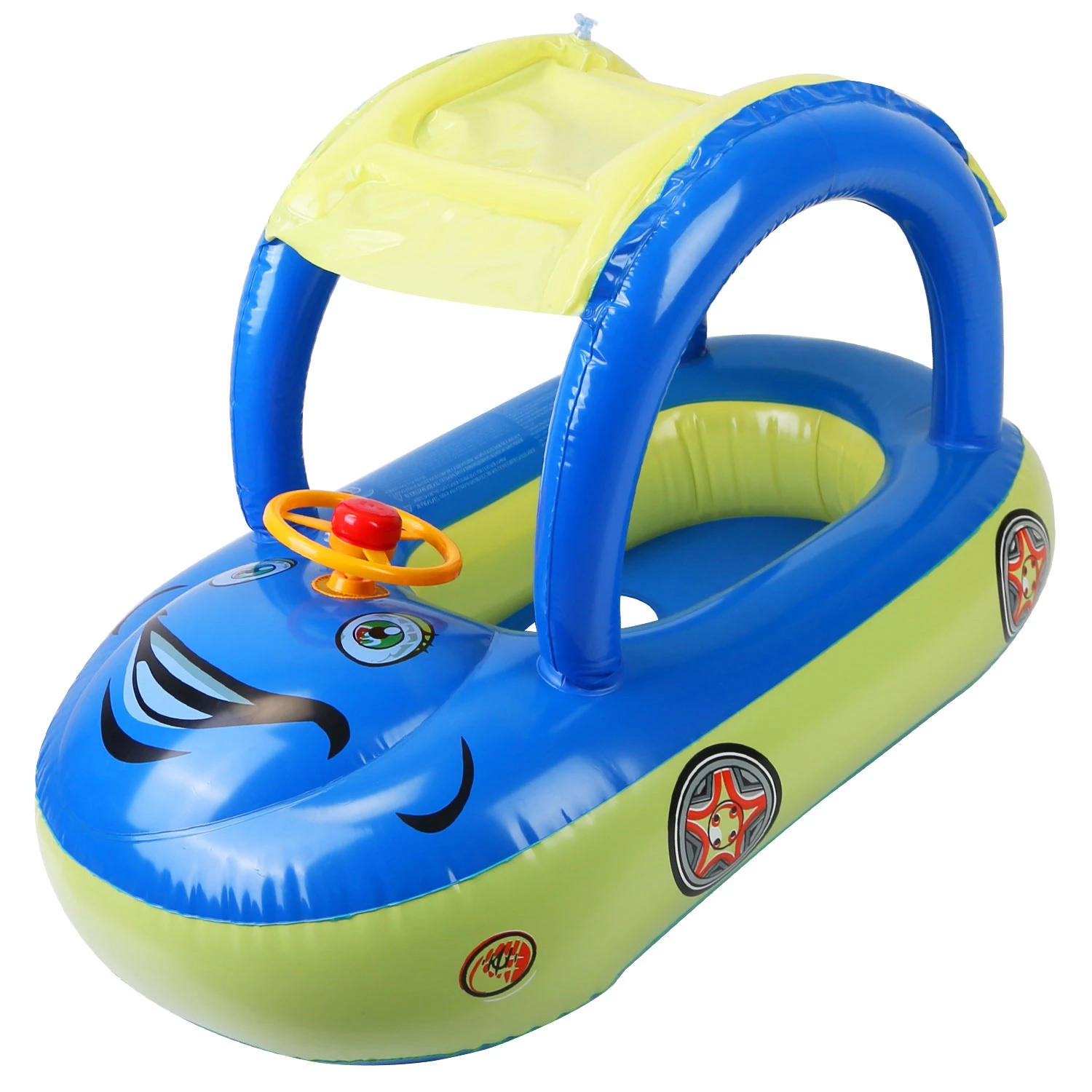 Baby Inflatable Pool Float Car Shaped Toddler Swimming Float Boat Pool Toy Infant Swim Ring Pool