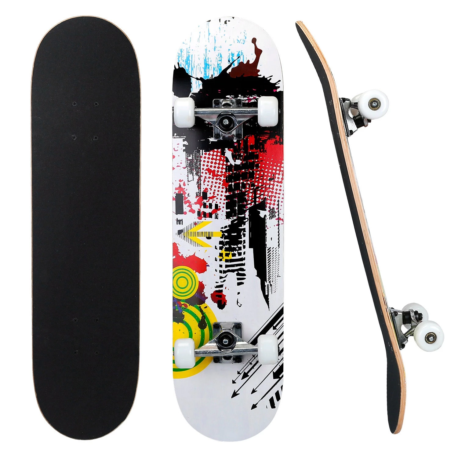 31x8in Skateboards Complete Standard Skate Boards For Girls Boys Beginner 9 Layers Maple Concave