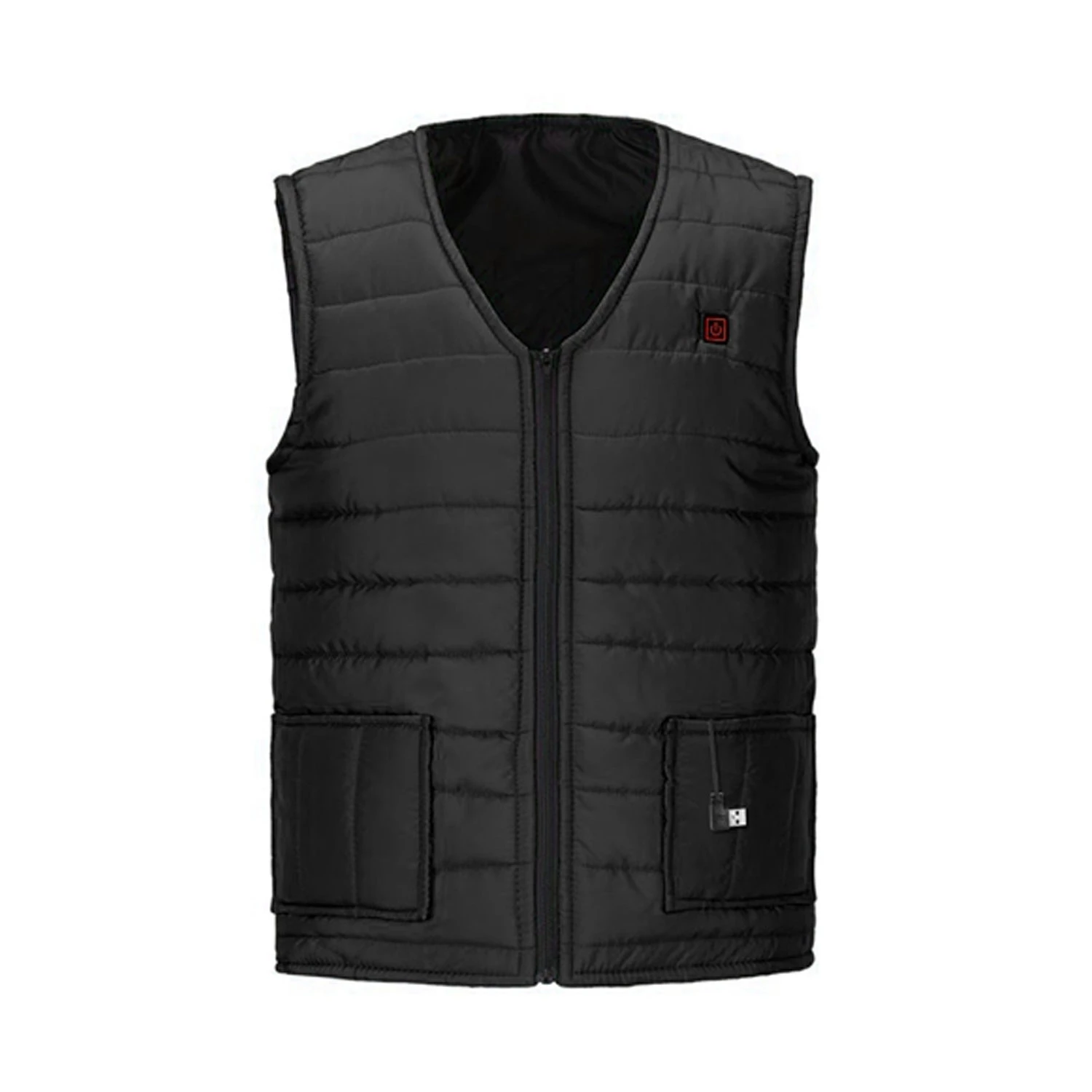 Heat Jacket Vest 3 Heating Gear Adjustable USB Heated Vest Warm Heat Coat Vest W/ 5 Heating Pads