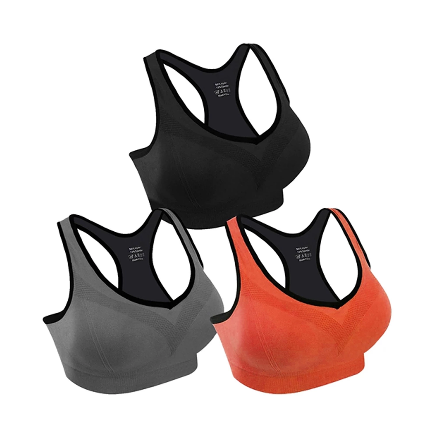 3 Packs Women Padded Sports Bras Yoga Fitness Push up Bra Female Top for Gym Running Workout