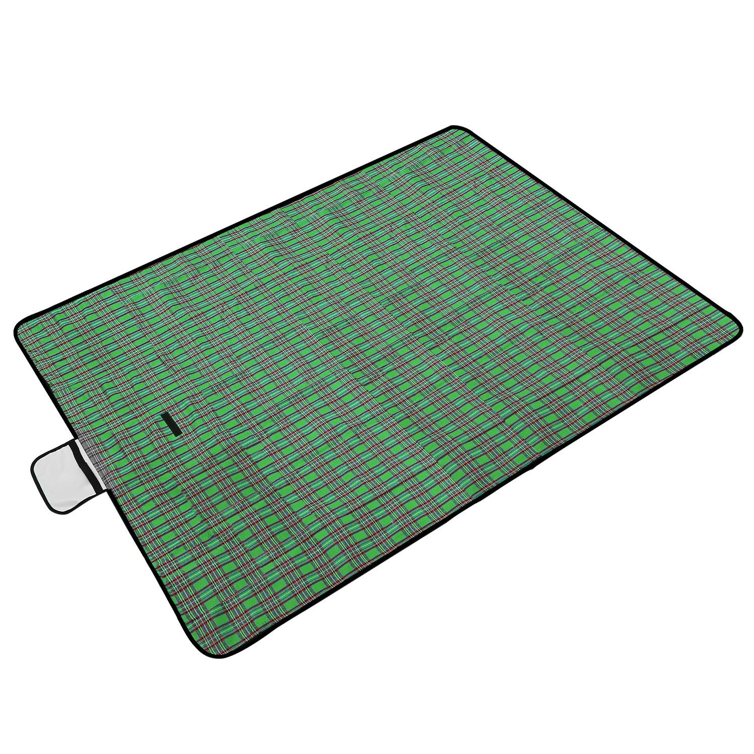 60" x 78" Waterproof Picnic Blanket Handy Mat with Strap Foldable Camping Rug for Camping Hiking Gra