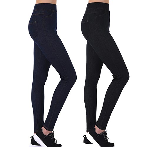 2 Pack Ladies Jeans Leggings W/ Back Pockets