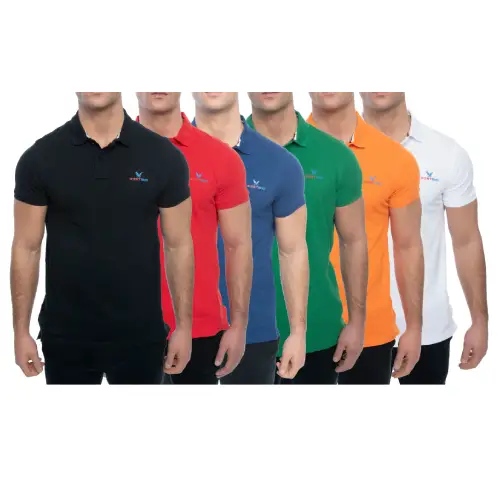 Old 4 Pack Men's Short Sleeve 100% Cotton Polo Shirts