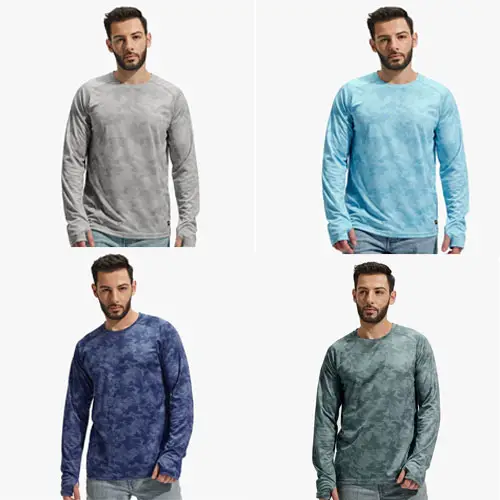Men UPF 50+ Sun Protection Quick Dry Camo Shirts