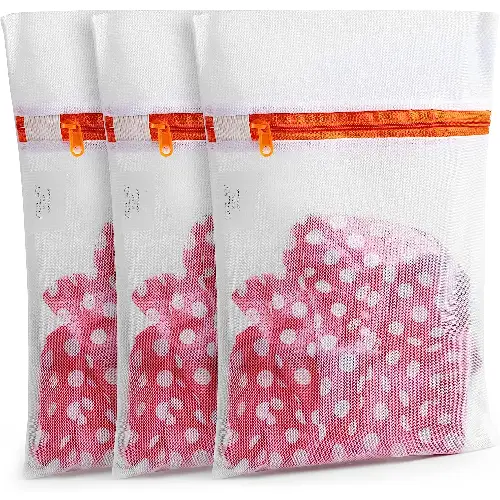 Zulay Home 3 Pack Mesh Laundry Bags for Delicates - Reusable Mesh Laundry Bags for Washing Machine