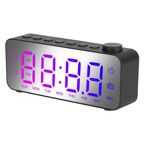 RGB LED Digital Alarm Clock - 8 Alarm Sounds, 8 Font Colors, 16 Volumes, 5 Dimmer Modes, 3 Alarm Set