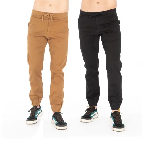 Men's Twill Stretch Jogger Pants Pack Of 2