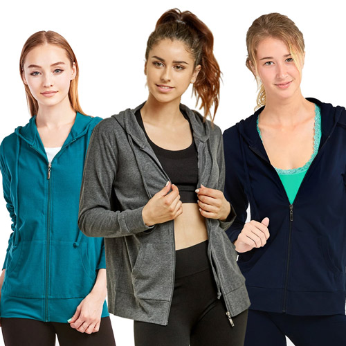 Sofra Ladies Thin Zip-up Hoodie Jacket