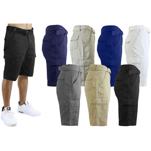 Men's Cotton Chino Shorts with Belt Sizes 30-42