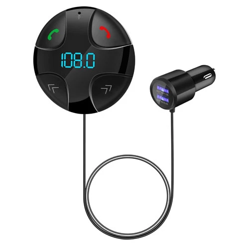 Wireless FM Transmitter V4.2 MP3 Player 3.4A Dual USB Charge Hands-free TF Card LED Display for Car 