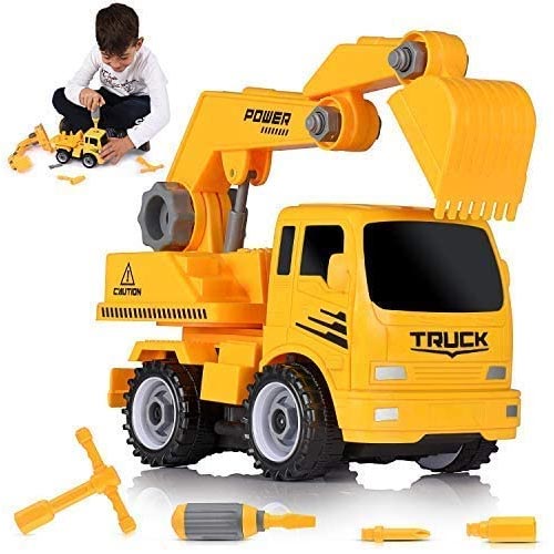 Ultimate Take-Apart Construction Truck Toy Friction Powered Vehicle 2-In-1 Building Set
