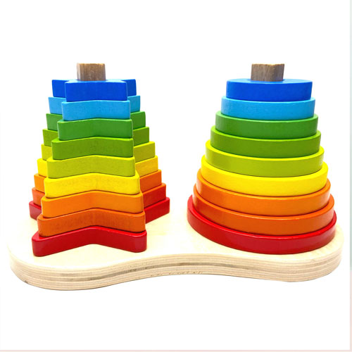 Rainbow Stars and Rings Double Stacker