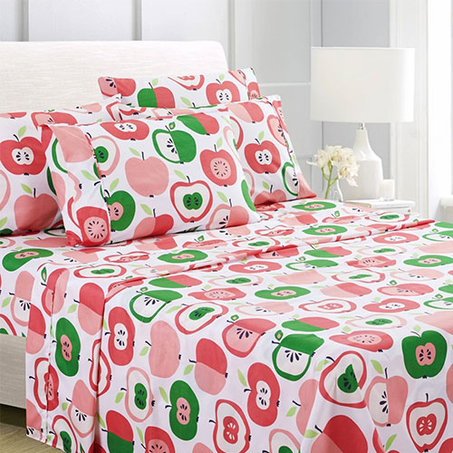 Pink And Green Apple Sheet Set- American Home Collection