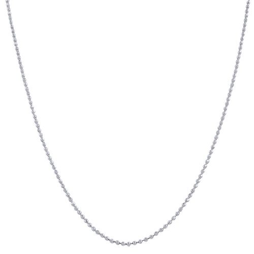 925 Sterling Silver 1.5MM Diamond Cut Bead Chain Necklace