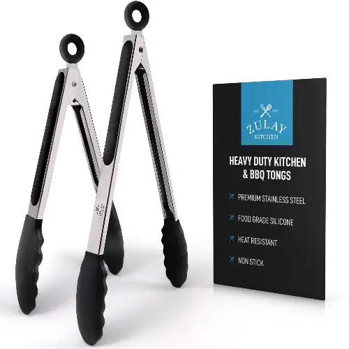 Premium Set Of Stainless Steel Tongs For Cooking - 12" And 9"